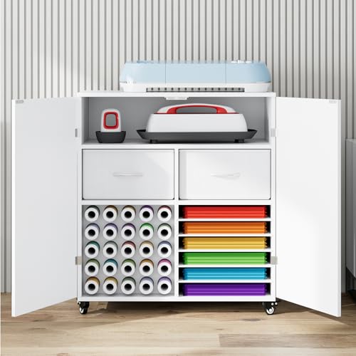 CXQ Craft Organization & Storage Cart Compatible with Cutting Machine – Rolling Craft Organizer with Large Drawer